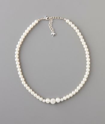 Carolee® Pearl Necklace With Fireballs - Silvertone/White