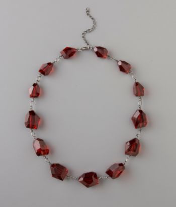 Studio Works Faceted Strand Necklace - Hematite/Red