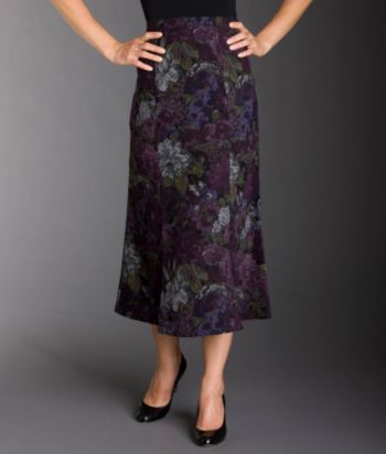 Notations® Flare Faux-suede Skirt - Eddie Print