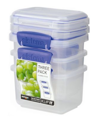 Klip It 3-Pack of 400ml Storage Containers