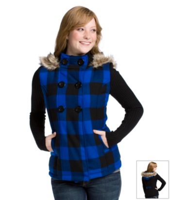Take Out Juniors' Buffalo Plaid Jacket