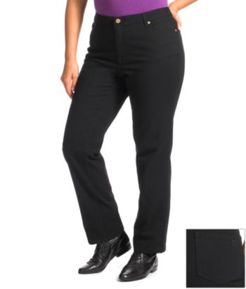 Liz Claiborne New York Plus Size Hepburn Straight-leg Jeans - Black