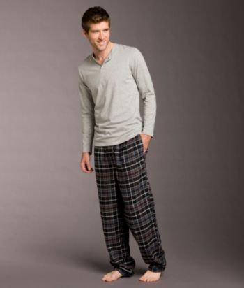 Perry Ellis® Men's Henley and Flannel Pant Boxed Set - Gray