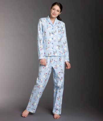Intimate Essentials® Flannel Pajama Set - Blue Snowman