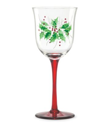 Gorham® Festive Holly Set of 4 Wine Glasses