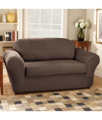 Sure Fit® Stretch Suede Sofa & Loveseat Separate Seat Slipcovers