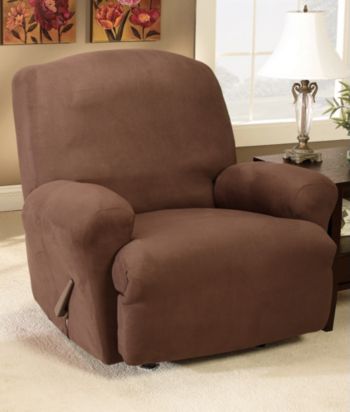 Sure Fit® Stretch Suede Recliner Slipcover