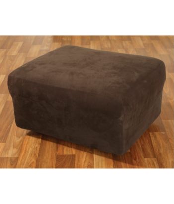 Sure Fit® Stretch Suede Ottoman Slipcover