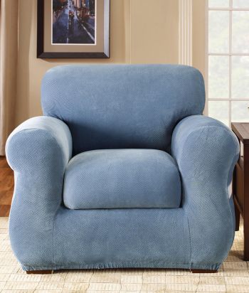 Sure Fit® Stretch Pique Chair Separate Seat Slipcover