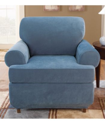 Sure Fit® Stretch Pique Chair Separate Seat T-Cushion Slipcover