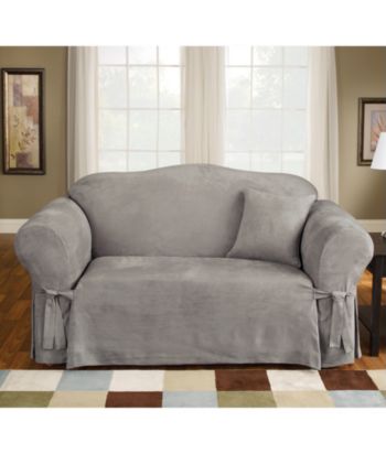 Sure Fit® Soft Suede 1-Piece Sofa & Loveseat Slipcovers