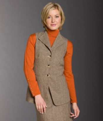 Evan-Picone® 3-button Tweed Vest - Cocoa Multi