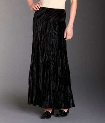 Karen Kane® Crushed Velvet Maxi Skirt - Black