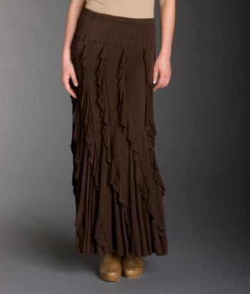Karen Kane® Lightweight Jersey Ruffle Skirt - Brown
