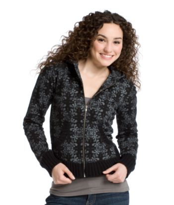 LA Kitty Juniors' Printed Fleece Hoodie - Black/Smoke