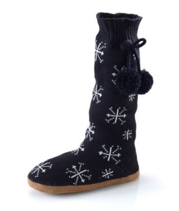 Jesco Juniors' Snowflake-print Slipper Socks