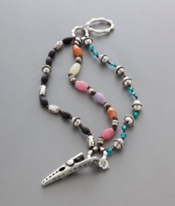 Lucky Brand® Beaded Clip Bracelet - Vintage Silvertone