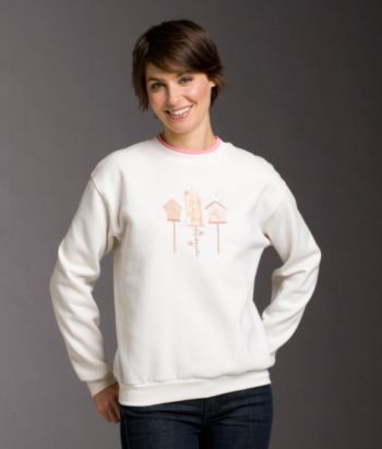 Morning Sun® Petites' Vintage Birdhouses Applique Fleece Top - Natural
