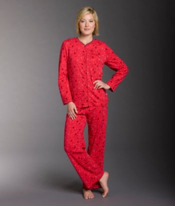 KN Karen Neuburger® Long Sleeve Cardigan Pajama Set - Scarlet Stars