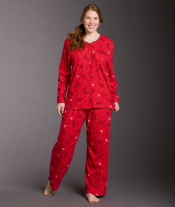KN Karen Neuburger® Plus Size Cardigan Pajama Set - Scarlet Bears