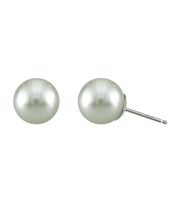 Genuine Freshwater Pearl Stud Earrings - White