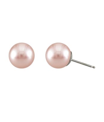 Genuine Freshwater Pearl Stud Earrings - Natural
