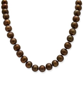 Genuine Freshwater Pearl Necklace - Chocolate