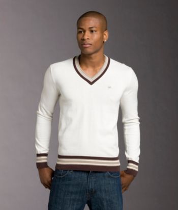 Sean John® Men's Contrast Tipped V-Neck Sweater