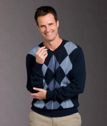 Geoffrey Beene® Men's Accented Argyle Sweater - Ultramarine