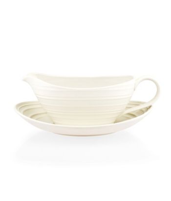 Mikasa® Swirl White Gravy Boat & Saucer