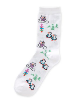 Soxland North Pole Crew Socks - White