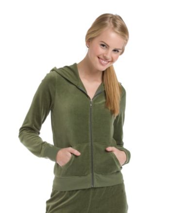 Grane® Juniors' Velour Zip-front Hoodie
