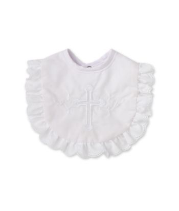 Elegant Baby® Baby White Christening Bib
