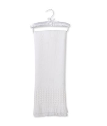 Elegant Baby® Baby White Jacquard Fringed Christening Shawl