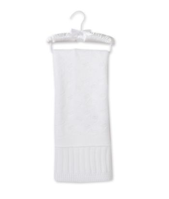 Elegant Baby® Baby White Christening Shawl with Ribbon