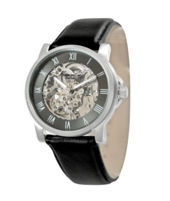 Kenneth Cole New York® Men's Gunmetal Skeleton Dial Leather Strap Watch