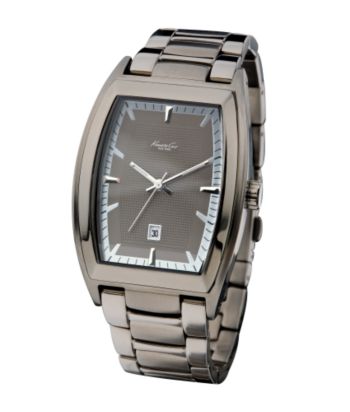Kenneth Cole New York® Men's Barrel Case 3-Hand Gunmetal Watch