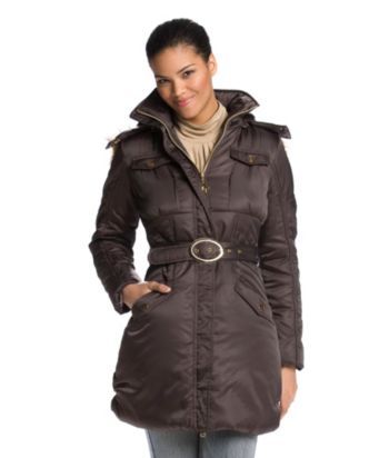 Baby Phat® Juniors' Long Belted Puffy Jacket