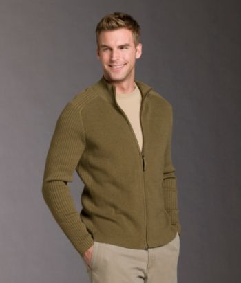 Ruff Hewn Men's Solid Mixed Rib Cardigan