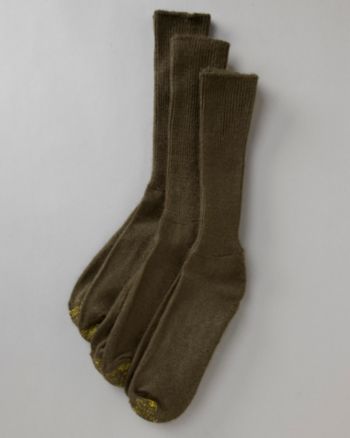 GOLD TOE® Men's 3 Pack Fresh Tex Casual Fluffy Crew Socks