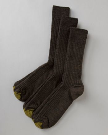GOLD TOE® Men's 3-Pack Fresh Tex Windsor Wool Crew Socks