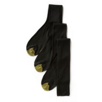 GOLD TOE® Men's 3-Pack Fresh Tex Calf Metropolitan Socks - Black