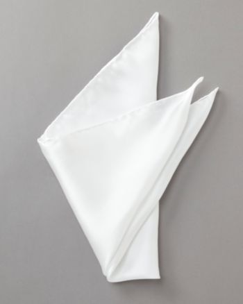 Kenneth Robert Platinum® Men's Solid Pocket Square - White