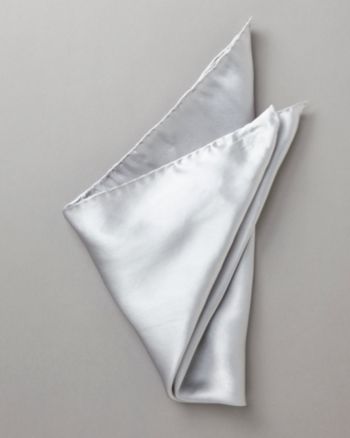 Kenneth Robert Platinum® Men's Solid Pocket Square - Silver