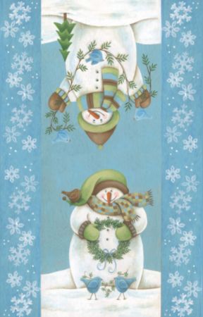 Blonder Home Accents® Blue Snowmen Matrix Towel