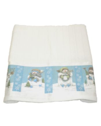 Blonder Home Accent® Blue Snowmen Border Towel