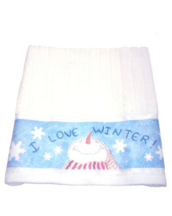 Blonder Home Accents® I Love Winter Border Towel