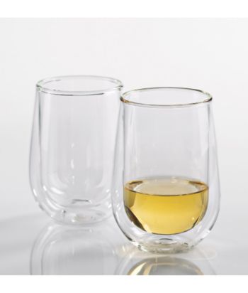 Wine Enthusiast Set of 2 Steady-Temp Double Wall White Wine Glasses