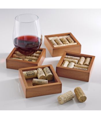 Wine Enthusiast Wine Cork Coasters Kit - Set of 4
