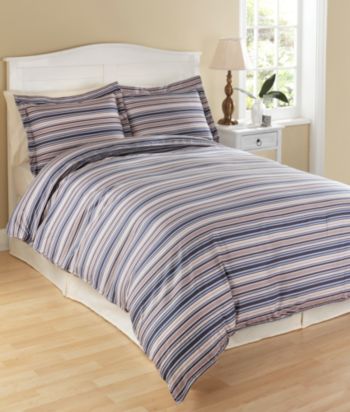 LivingQuarters Microfiber Stripe Duvet Cover Set